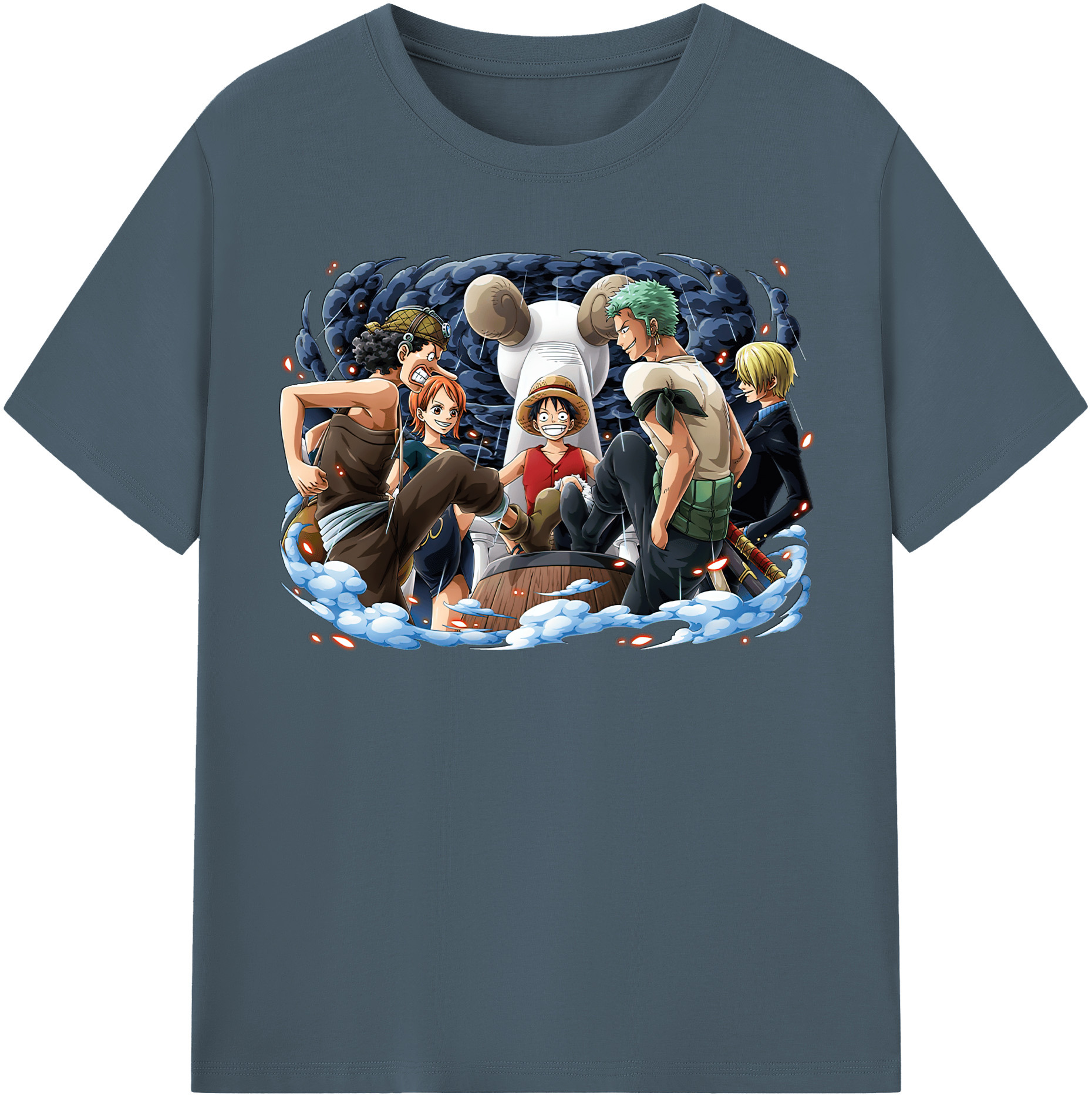 ワンピース モンキー・D・ルフィ ONE PIECE Monkey D. Luffy 綿100％半袖Tシャツ（フロントプリント）